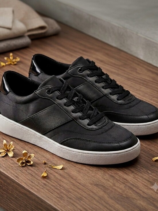 MICHAEL Michael Kors Shoes - MICHAEL Michael Kors Women's KAYCEE Black Leather Sneakers Size 10
